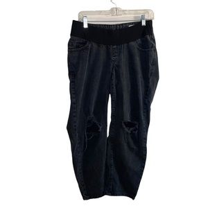 ASOS Black Distressed Cropped Jeans